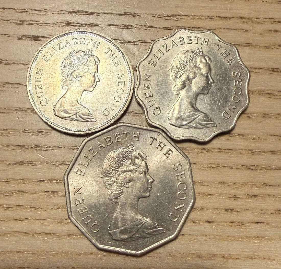 1979年香港发行流通的1、2、5圆硬币